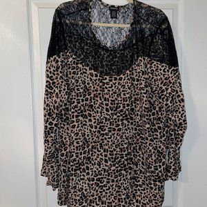 Leopard and Lace Torrid Blouse